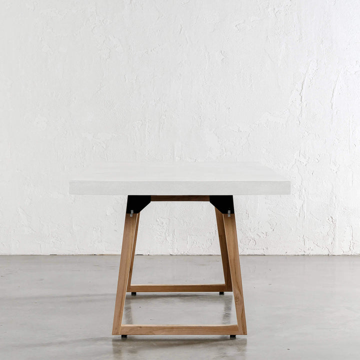 ARIA GRANITE CONCRETE DINING TABLE + SCANDI LEG  |  BIANCO CIMENT  |  END