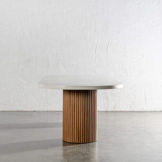 ARIA VITOLO PILLAR OVAL DINING TABLE | BIANCO CIMENT | 220CM