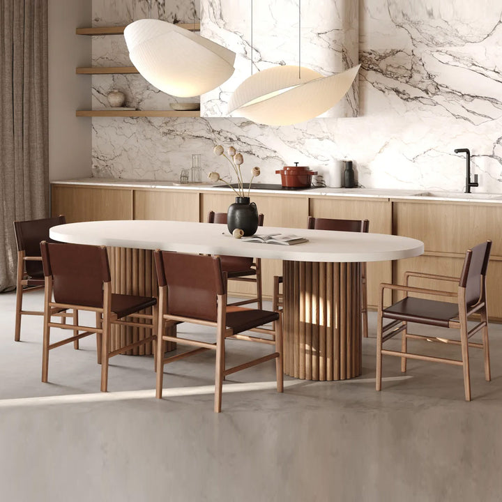 ARIA VITOLO PILLAR ROUND DINING TABLE  