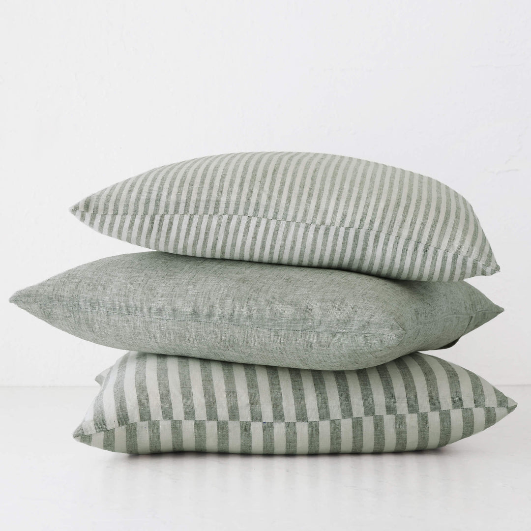 CADIZ + FRONTERA CUSHION | ARMADA GREEN | ANGLE STACK