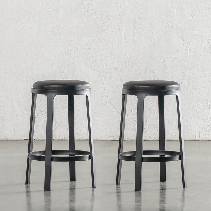 ARNHEM COUNTER STOOL  |  BUNDLE + SAVE  |  NOIR BLACK VEGAN LEATHER