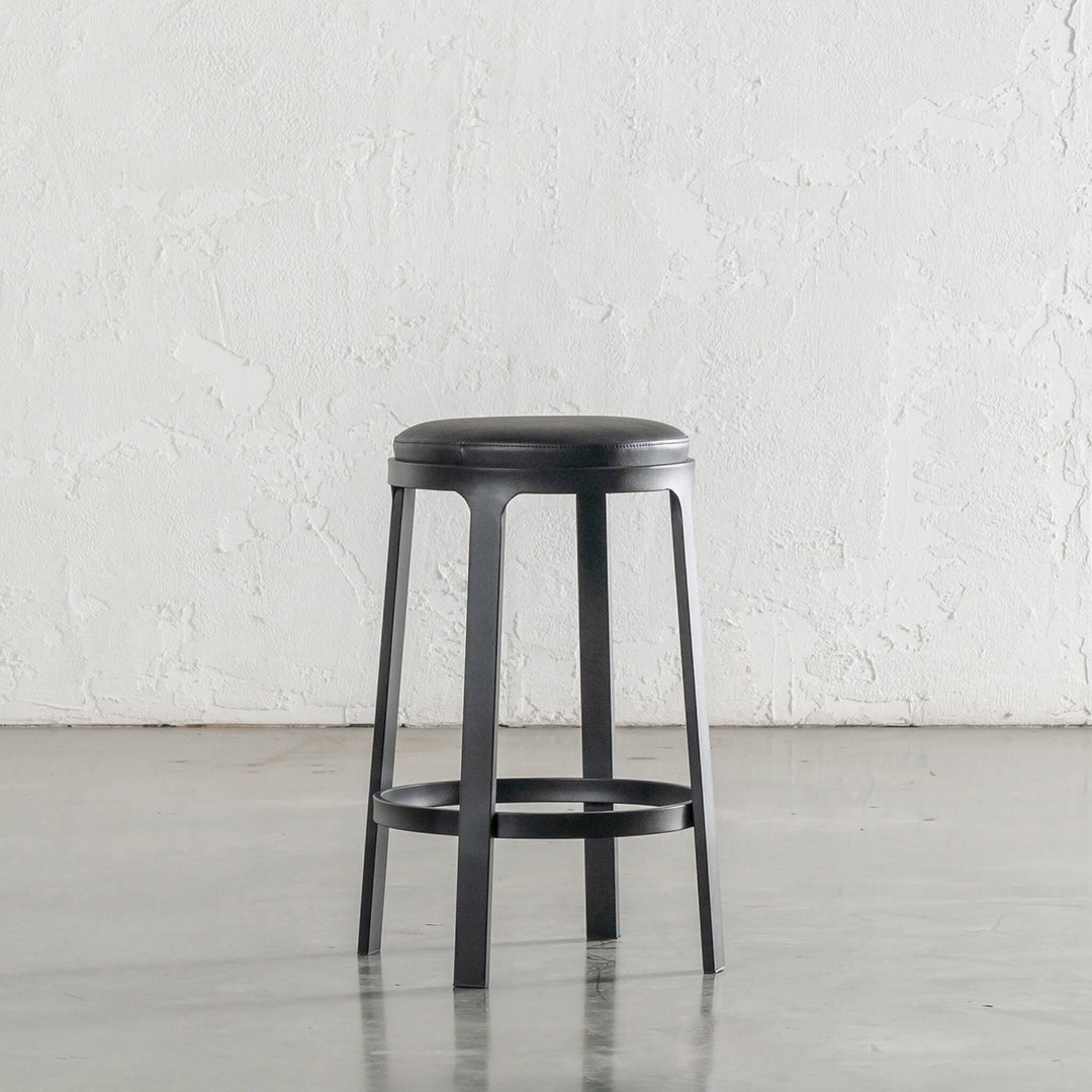 ARNHEM COUNTER STOOL  |  NOIR BLACK VEGAN LEATHER