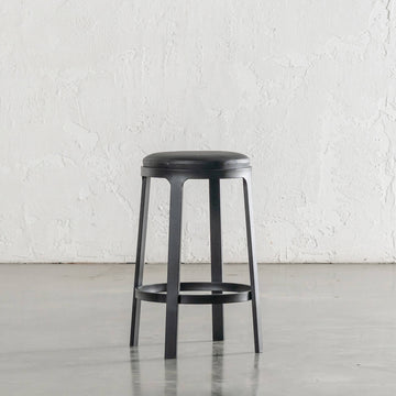 ARNHEM COUNTER STOOL  |  NOIR BLACK VEGAN LEATHER