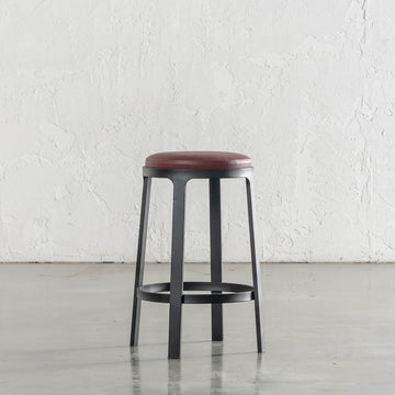 ARNHEM COUNTER STOOL  |  BURNISHED CURRANT VEGAN LEATHER