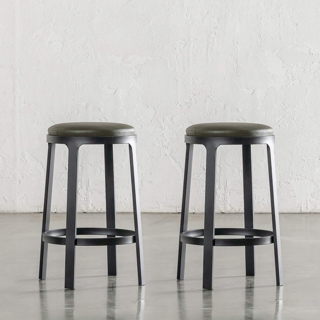 ARNHEM COUNTER STOOL  |  BUNDLE + SAVE  |  MEDITERRANEAN DEEP OLIVE VEGAN LEATHER