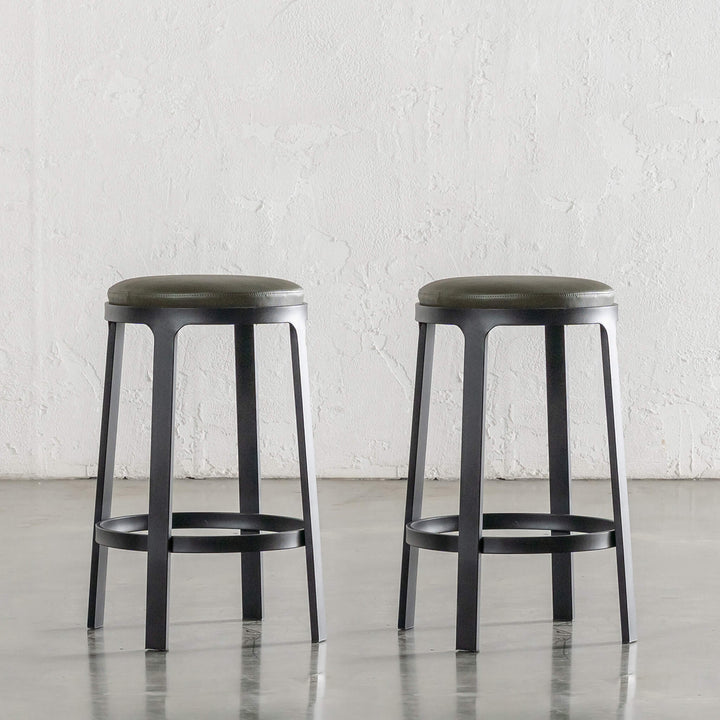 ARNHEM COUNTER STOOL  |  BUNDLE + SAVE  |  MEDITERRANEAN DEEP OLIVE VEGAN LEATHER