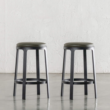 ARNHEM COUNTER STOOL  |  BUNDLE + SAVE  |  MEDITERRANEAN DEEP OLIVE VEGAN LEATHER