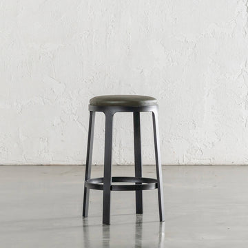ARNHEM COUNTER STOOL  |  MEDITERRANEAN DEEP OLIVE VEGAN LEATHER