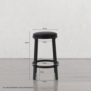 ARNHEM COUNTER STOOL  |  NOIR BLACK VEGAN LEATHER | MEASUREMENTS