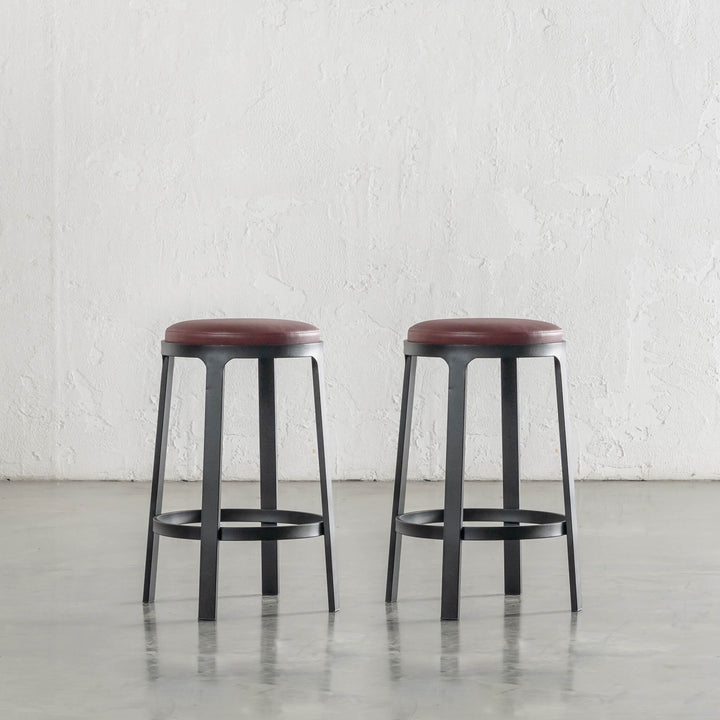 ARNHEM COUNTER STOOL  |  BUNDLE + SAVE  |  BURNISHED CURRANT VEGAN LEATHER