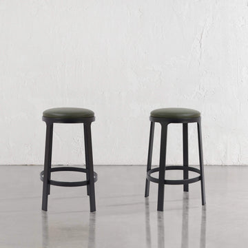 ARNHEM COUNTER STOOL  |  MEDITERRANEAN DEEP OLIVE VEGAN LEATHER
