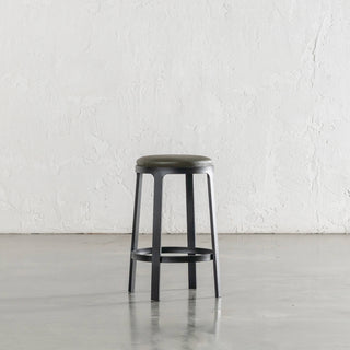 ARNHEM COUNTER STOOL  |  MEDITERRANEAN DEEP OLIVE VEGAN LEATHER