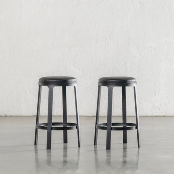 ARNHEM COUNTER STOOL  |  BUNDLE + SAVE  |  NOIR BLACK VEGAN LEATHER