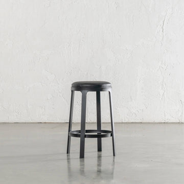 ARNHEM COUNTER STOOL  |  NOIR BLACK VEGAN LEATHER