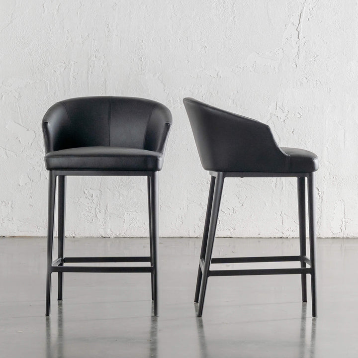 ANTONIS COUNTER STOOL  |  NOIR BLACK VEGAN LEATHER