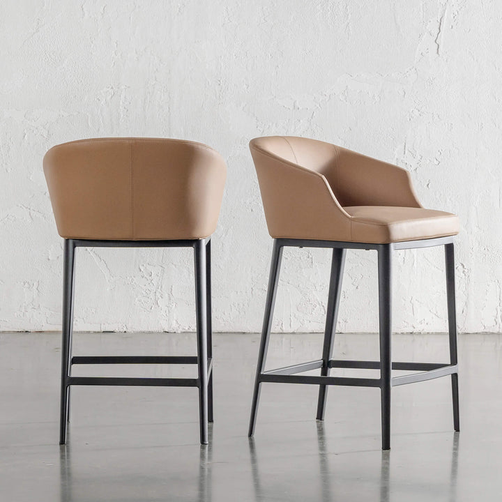 ANTONIS COUNTER STOOL  |  SADDLE TAN VEGAN LEATHER