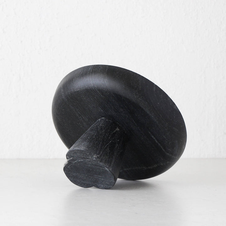 ALLEGRA MARBLE FOOTED BOWL REAR VIEW  |  BLACK