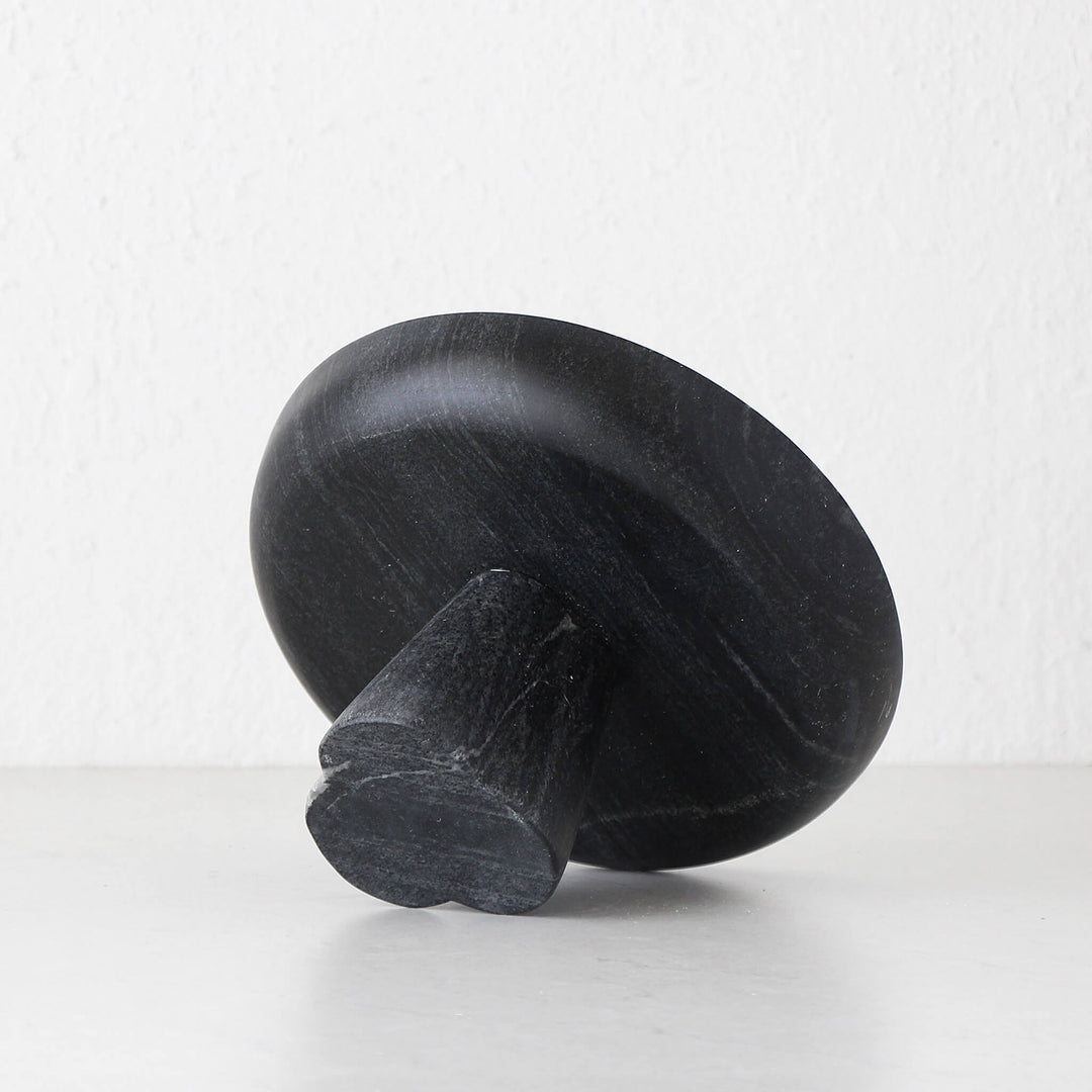 ALLEGRA MARBLE FOOTED BOWL  |  BLACK