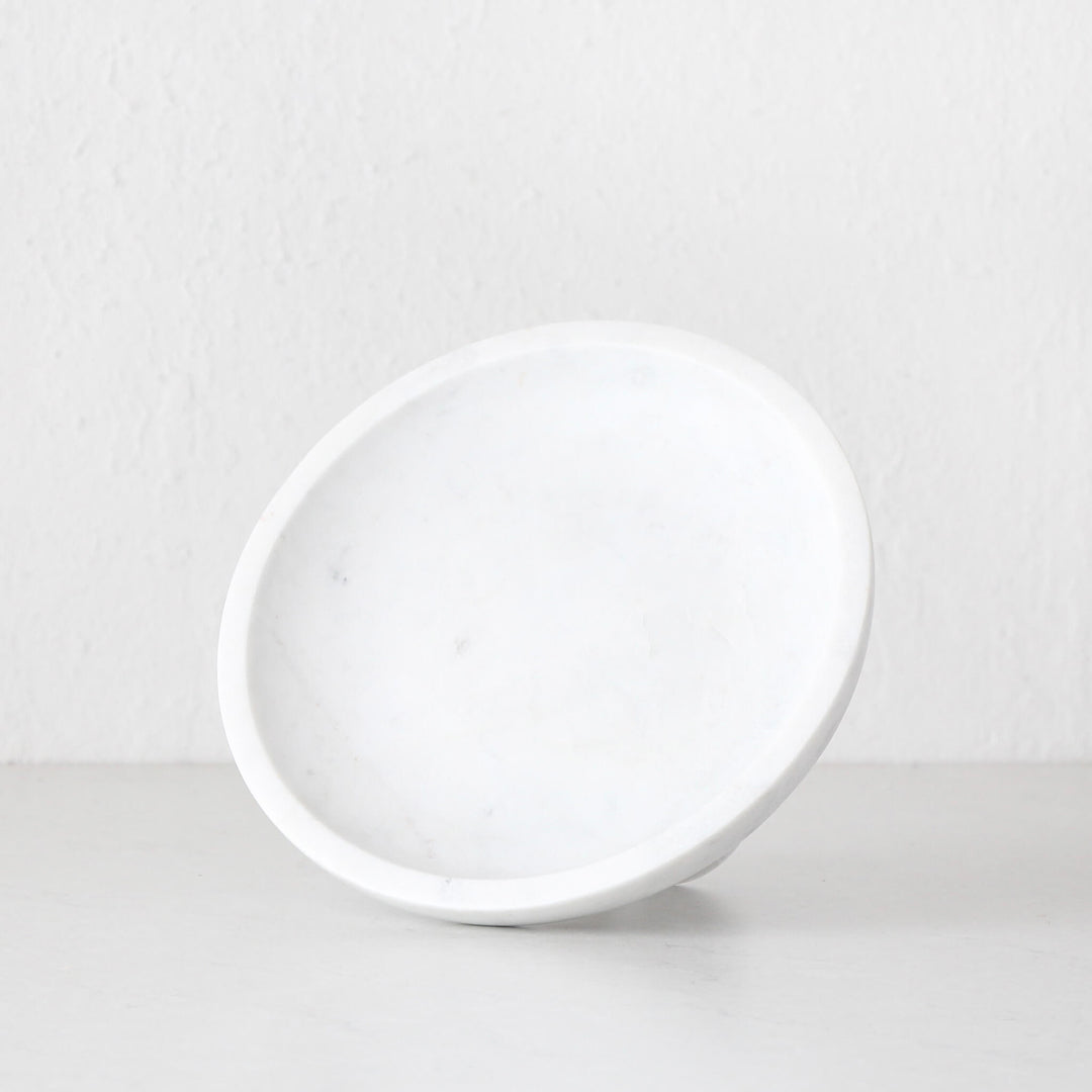ALLEGRA MARBLE FOOTED BOWL  |  WHITE