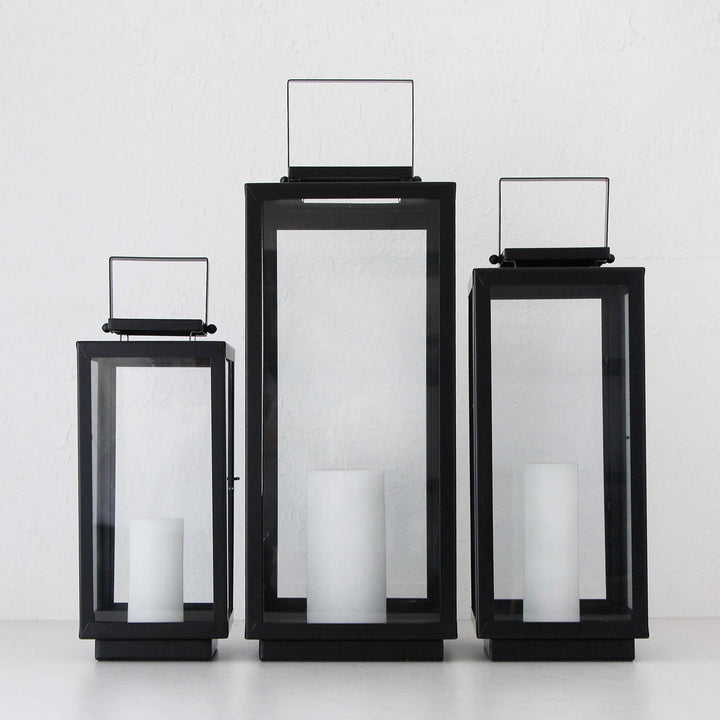 AMALFI HURRICANE LANTERN BUNDLE  |  MEDIUM + LARGE + X LARGE  |  BLACK