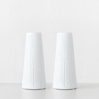 DIANNA PORCELAIN TAPERED LAMP BUNDLE X2  |  SMALL  |  WHITE