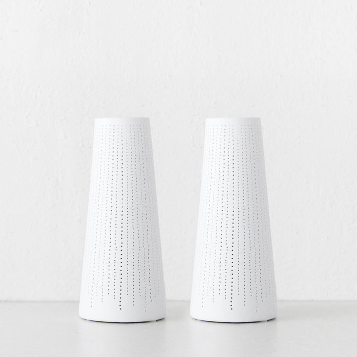 DIANNA PORCELAIN TAPERED LAMP BUNDLE X2  |  SMALL  |  WHITE