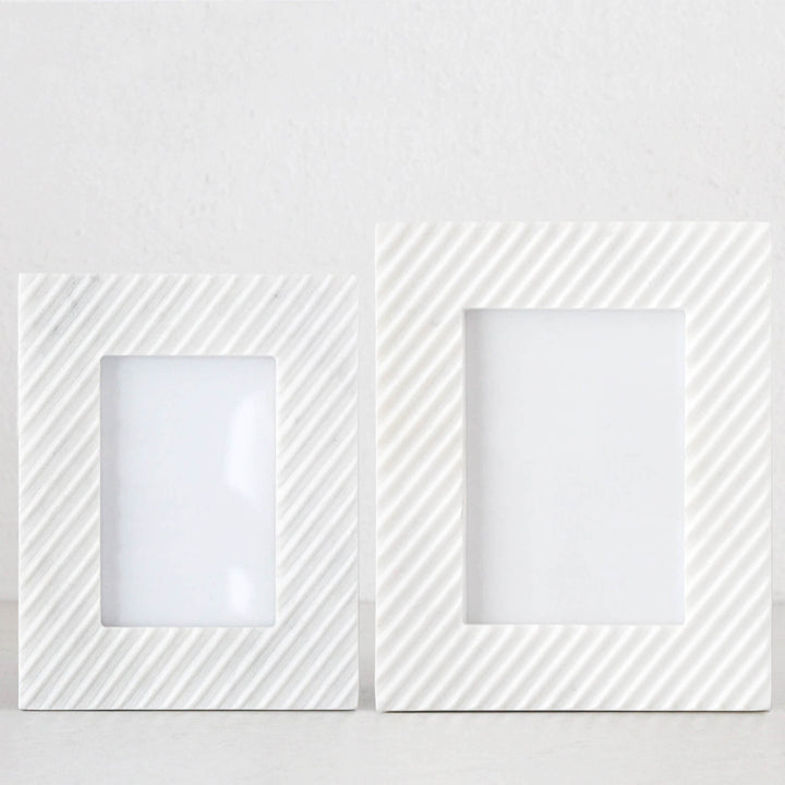 AMARA MARBLE PHOTO FRAME | 4x6 + 5x7 | WHITE MARBLE | SET OF 2