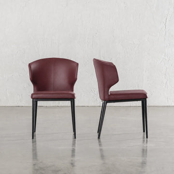 ANDERS DINING CHAIR  |  BURNISHED CURRANT VEGAN LEATHER