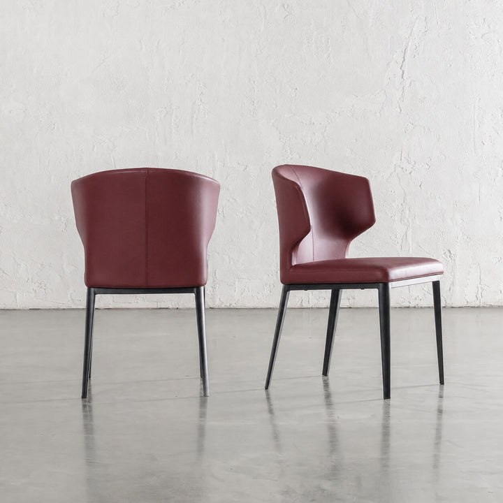 ANDERS DINING CHAIR  |  BURNISHED CURRANT VEGAN LEATHER