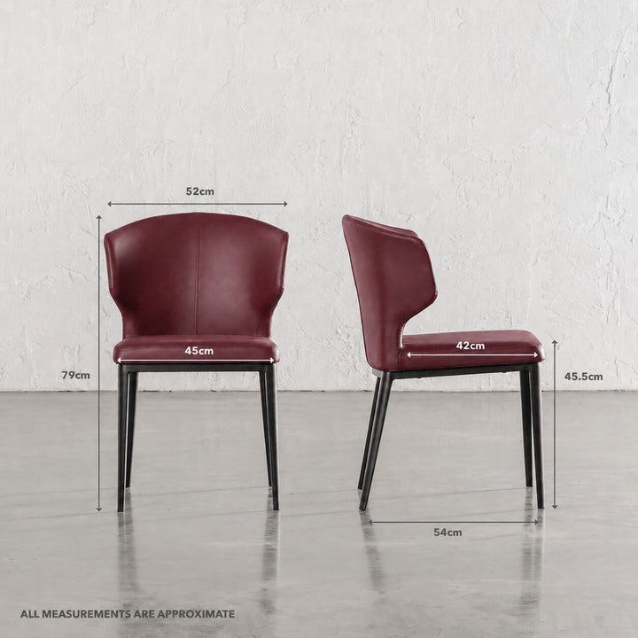 ANDERS DINING CHAIR  |  BURNISHED CURRANT VEGAN LEATHER