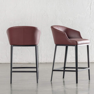 ANTONIS COUNTER STOOL  |  BURNISHED CURRANT VEGAN LEATHER