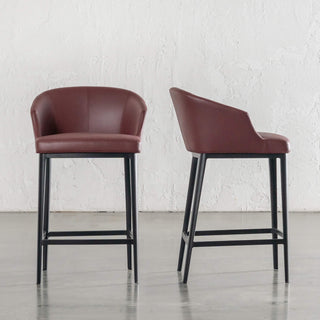 ANTONIS COUNTER STOOL  |  BURNISHED CURRANT VEGAN LEATHER