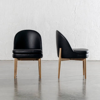 ARCHER VEGAN LEATHER DINING CHAIR  |  BLACK NOIR + BIRCH ASH