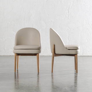 ARCHER VEGAN LEATHER DINING CHAIR  |  STOWE SAND BEIGE + BIRCH ASH