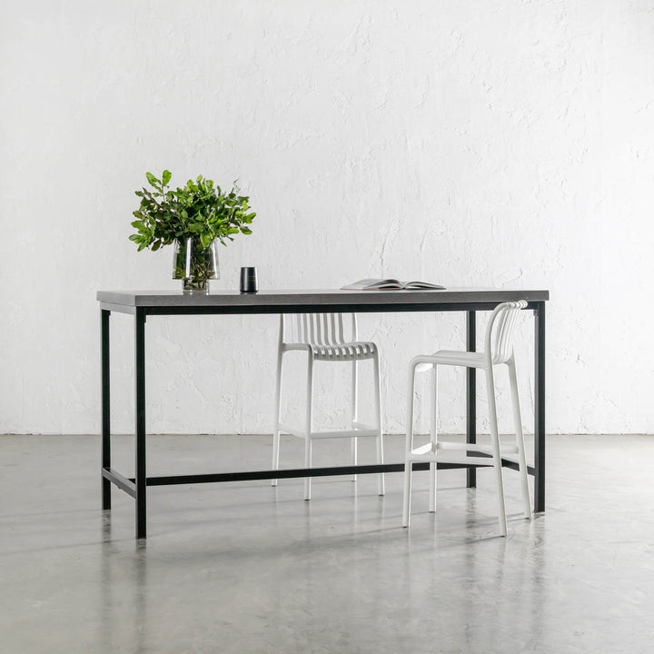 ARIA CONCRETE GRANITE BAR TABLE | 200CM | CLASSIC MID GREY