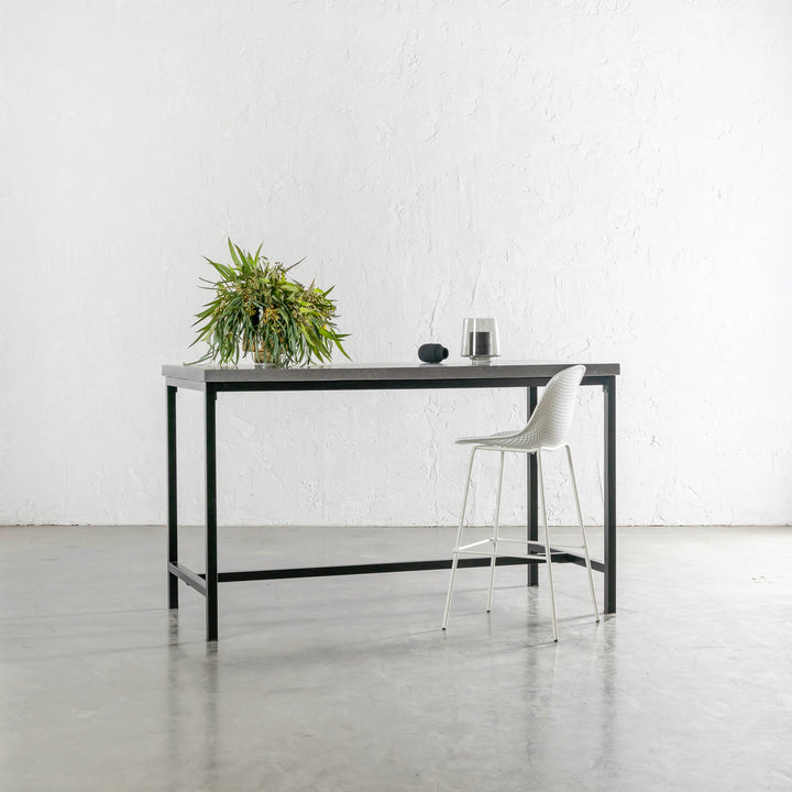 ARIA CONCRETE GRANITE BAR TABLE | 150CM | CLASSIC MID GREY