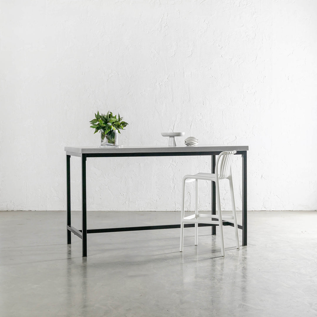 ARIA CONCRETE GRANITE BAR TABLE | 150CM | ZINC ASH