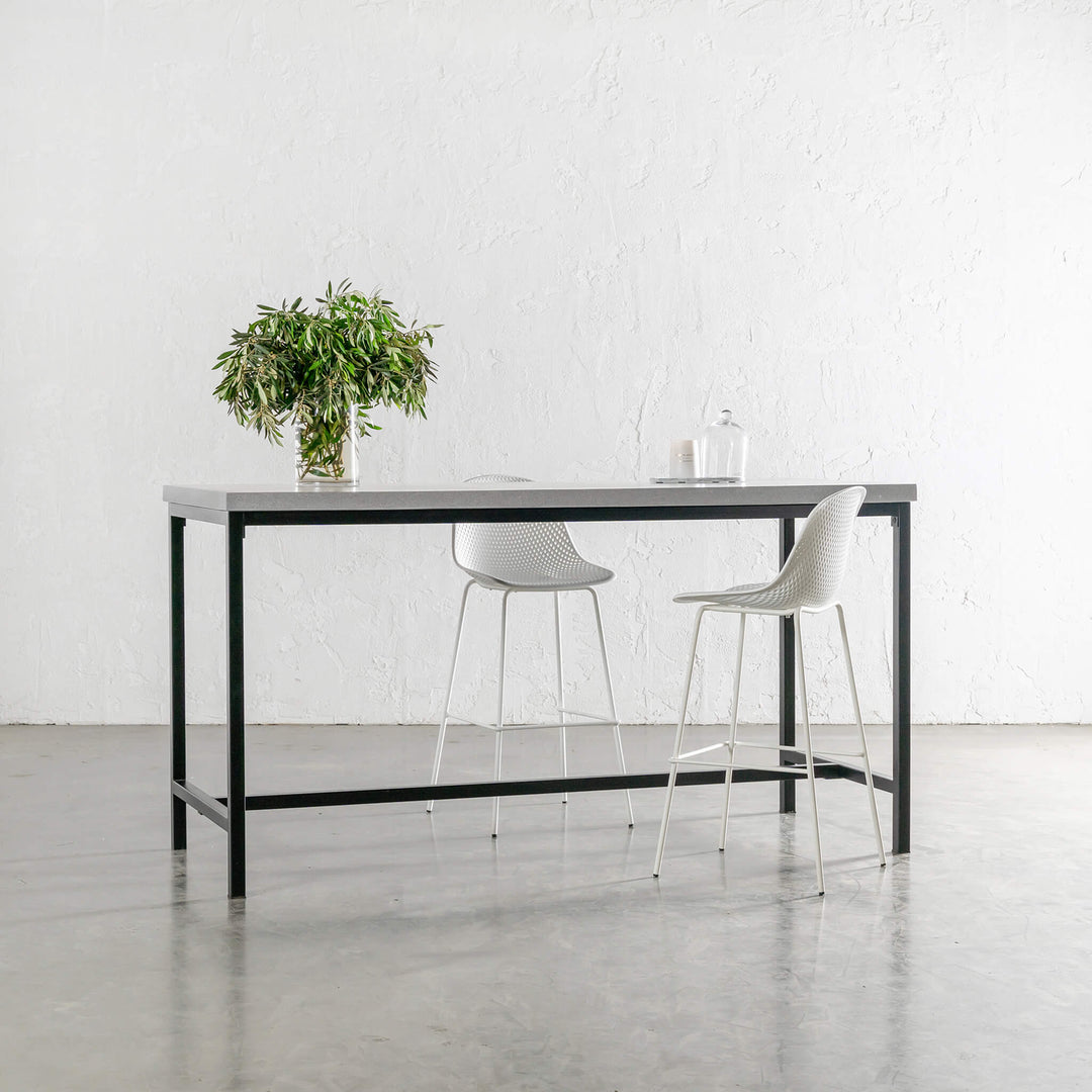 ARIA CONCRETE GRANITE BAR TABLE | 200CM | ZINC ASH