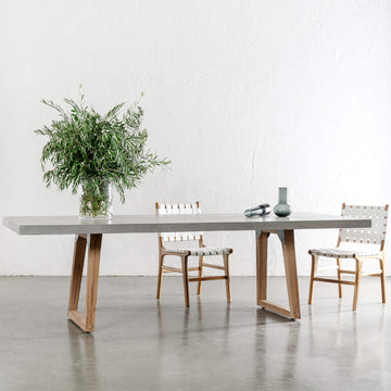 Aria Granite Concrete Dining Table + Scandi Leg  |  Zinc Ash  |  260cm