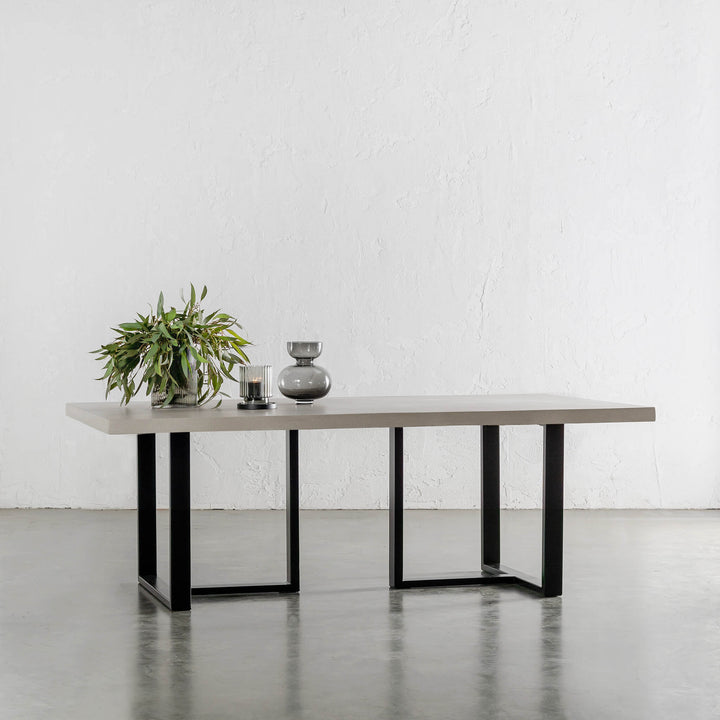 ARIA HALMSTAD DINING TABLE  |  SAHARA CIMENT + BLACK IRON LEGS  |  220CM