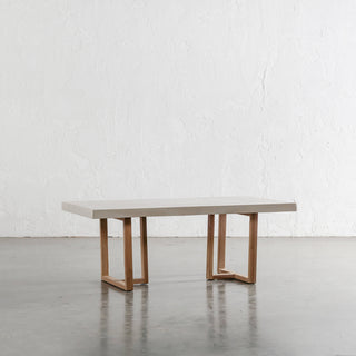 ARIA HALMSTAD COFFEE TABLE  |  SAHARA CIMENT + TEAK LEGS  |  120CM