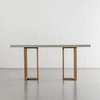 ARIA HALMSTAD HALL TABLE  |  SAHARA CIMENT + TEAK LEGS  |  180CM