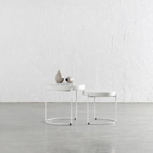 ARIA CONCRETE GRANITE SIDE TABLES  |  ROUND  |  PACKAGE 2 x SIDE TABLES  |  BIANCO CIMENT