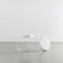 ARIA CONCRETE GRANITE SIDE TABLES  |  ROUND  |  PACKAGE 2 x SIDE TABLES UNSTYLED  |  BIANCO CIMENT