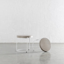 ARIA CONCRETE GRANITE SIDE TABLES  |  ROUND  |  PACKAGE 2 x SIDE TABLES UNSTYLED |  SAHARA CIMENT