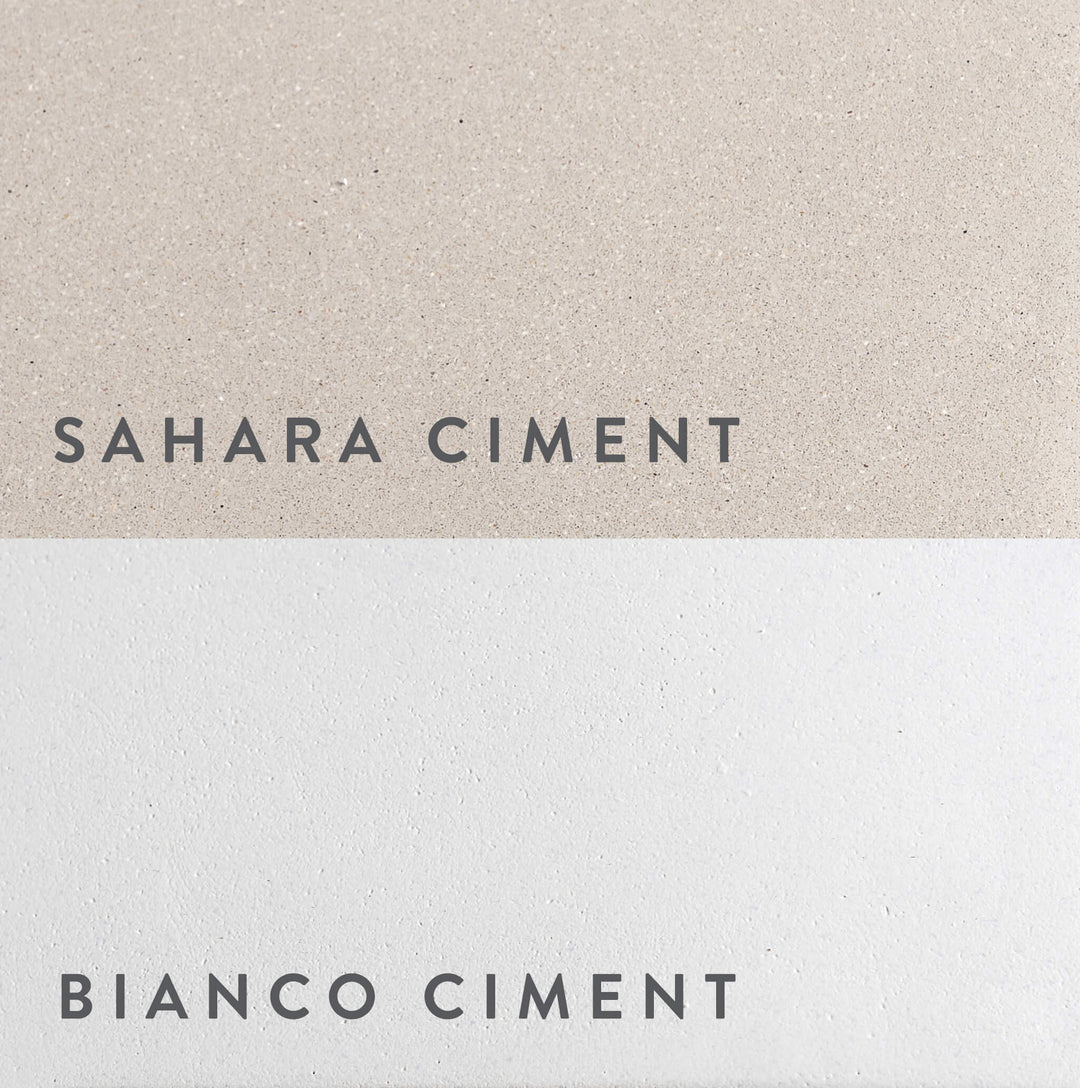 ARIA BIANCO + SAHARA CIMENT CLOSE UP