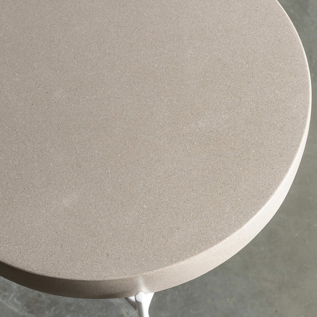 ARIA CONCRETE GRANITE BAR TABLE | 200CM | SAHARA CIMENT + WHITE FRAME | CLOSE UP