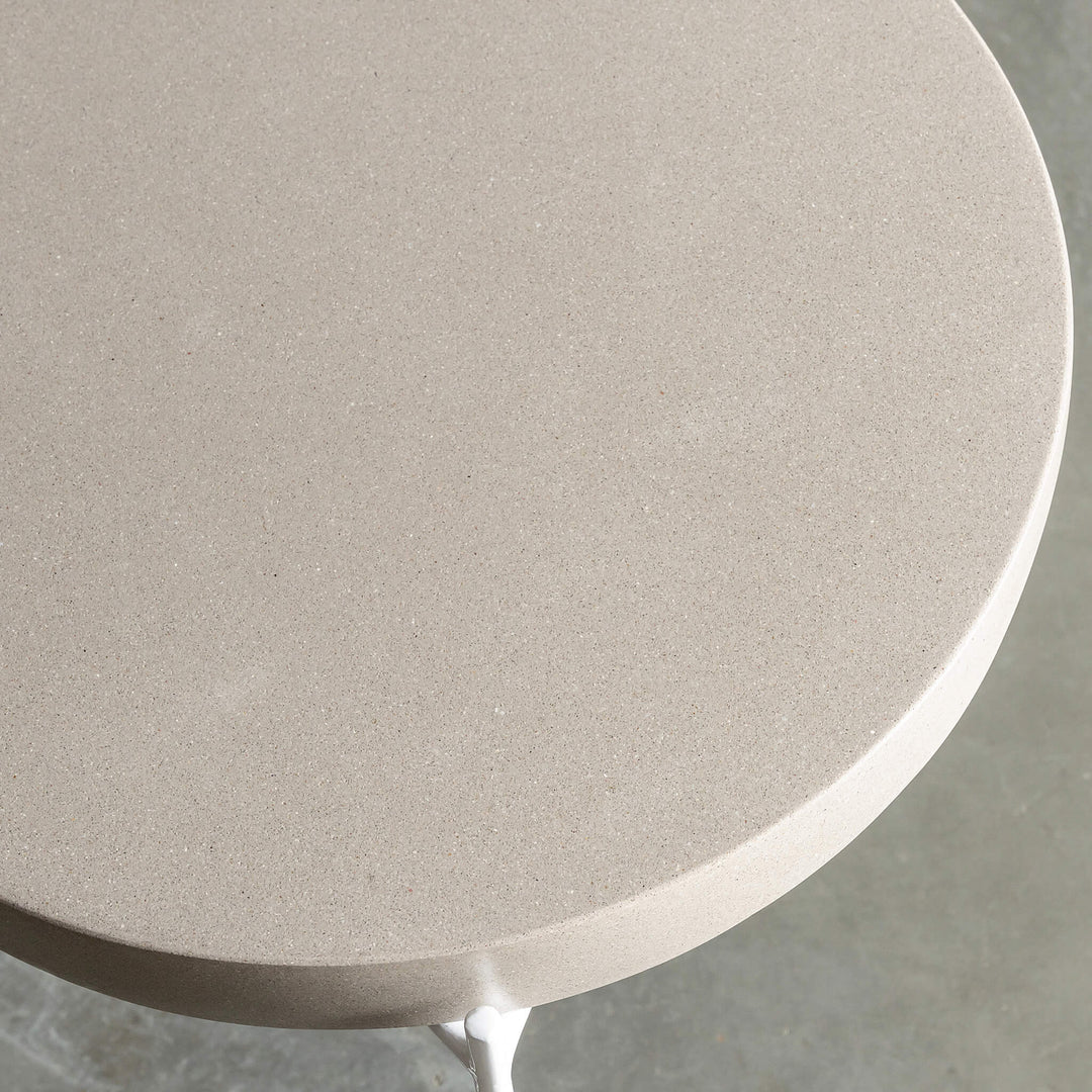 ARIA CONCRETE GRANITE SIDE TABLES |  SQUARE  |  PACKAGE  2 x SIDE TABLES  | SAHARA CIMENT + WHITE FRAME