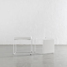 ARIA CONCRETE GRANITE SIDE TABLES UNSTYLED |  SQUARE  |  PACKAGE  2 x SIDE TABLES  | BIANCO CIMENT