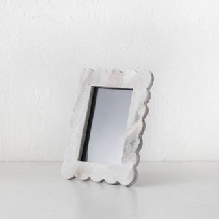 ARLET MARBLE PHOTO FRAME BUNDLE X2 | 6X4 + 5X7 | ASH GREY MARBLE | ANGLE